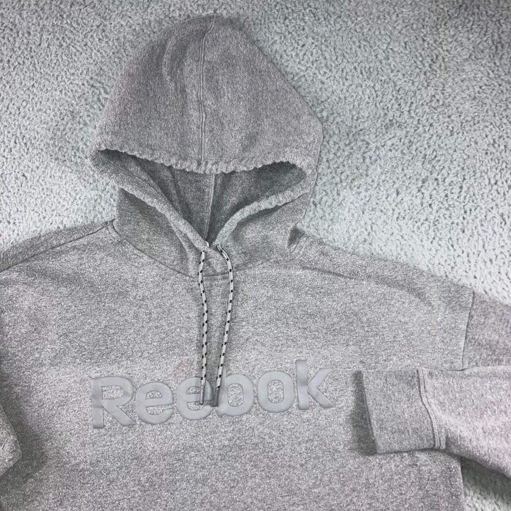 Reebok Hoodie Women XL Heathered Cropped Pullover Athleisure Outdoor‎ Fleece